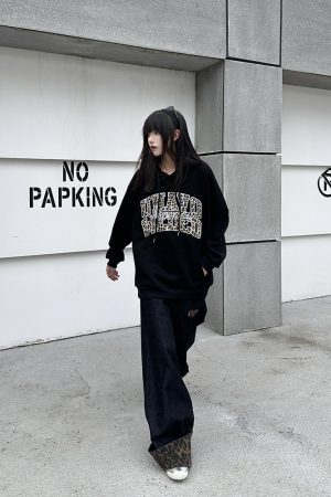3D Pearl Letter Leopard Print Hoodie for Women, Unique American Style Sweatshirt, Trendy Couple Fashion, National Trend Look