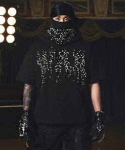 3D Pearl Melting Effect Short Sleeve Anti-War Horse Graphic T-Shirt - Trendy Summer Pure Cotton Top for Casual Style