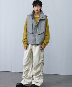 3D Pocket Padded Vest in Urban Style - Trendy Roaring Beast Design for Streetwear, Layering, and Casual Fashion