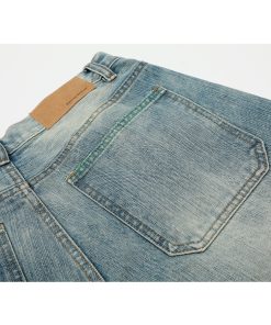 3D Scratch Cat Whiskers Baggy Summer Distressed Straight Wide-Leg Jeans - Vintage American Style