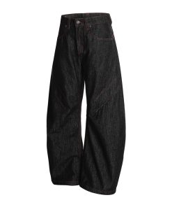 3D Scratch Red Line Design Summer Thin American Curved Blade Jeans for Men - Casual Y2K Style Fashion Apparel