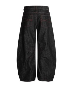 3D Scratch Red Line Design Summer Thin American Curved Blade Jeans for Men - Casual Y2K Style Fashion Apparel