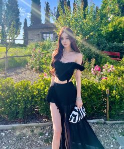 3D Strap V-neck Top T-shirt for Women, Versatile Socialite Style Heavy-Duty Vest, Chic Fashion Essential, Perfect for Y2K Looks