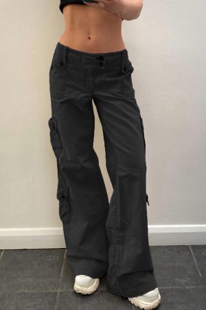 80s Hippie Vintage Workwear Multi-Pocket Low-Waist Straight Leg Casual Jeans for a Retro Look