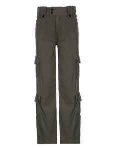 80s Hippie Vintage Workwear Multi-Pocket Low-Waist Straight Leg Casual Jeans for a Retro Look