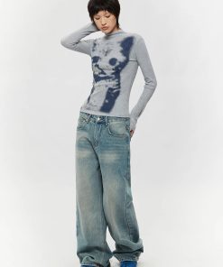 90'lar Stili, Girl Clothes Aesthetic - Cat High Neck Top