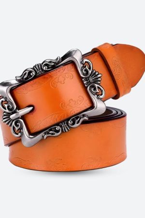 90'lar Stili, Klasik Moda - Baroque Faux Leather Belt
