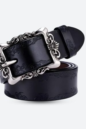 90'lar Stili, Klasik Moda - Baroque Faux Leather Belt