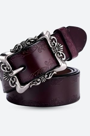 90'lar Stili, Klasik Moda - Baroque Faux Leather Belt