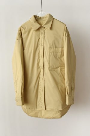 90s Inspired Cloud Soft White Goose Down Casual Shirt-Style Jacket Cotton Coat for Versatile Layering and Everyday Wear
