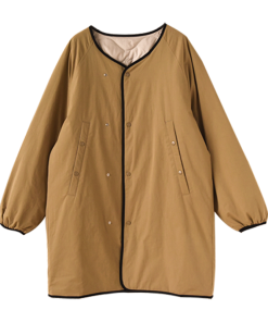 90s Inspired Reversible Goose Down Jacket, Constant Temperature Mid-Length Coat with Round Neck, Versatile Loose Fit