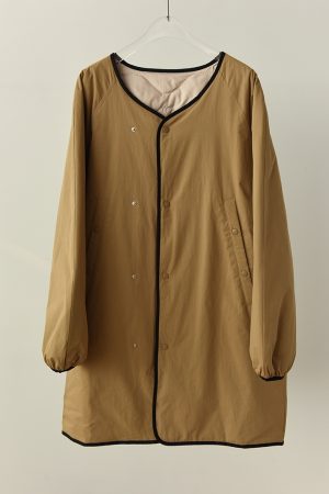 90s Inspired Reversible Goose Down Jacket, Constant Temperature Mid-Length Coat with Round Neck, Versatile Loose Fit