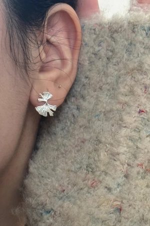 925 Silver Ginkgo Leaf Earrings, Exquisite Niche Design, Personalized Light Luxury Fashion, Elegant Statement Jewelry for Everyday Wear