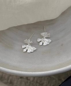 925 Silver Ginkgo Leaf Earrings, Exquisite Niche Design, Personalized Light Luxury Fashion, Elegant Statement Jewelry for Everyday Wear
