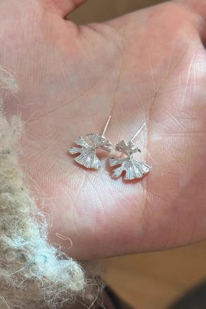 925 Silver Ginkgo Leaf Earrings, Exquisite Niche Design, Personalized Light Luxury Fashion, Elegant Statement Jewelry for Everyday Wear