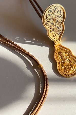 925 Silver Gold-Plated Gourd Necklace Pendant with Flip Cover and Diamond-Studded Buddha - Korean Style Jewelry