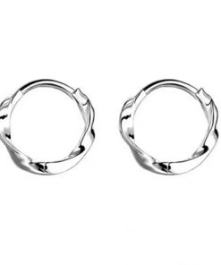 925 Silver Möbius Ear Hoops - Light Luxury Minimalist Earrings for Sleep & Everyday Wear - High-End Niche Design