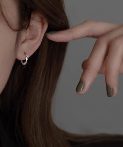 925 Silver Möbius Ear Hoops - Light Luxury Minimalist Earrings for Sleep & Everyday Wear - High-End Niche Design