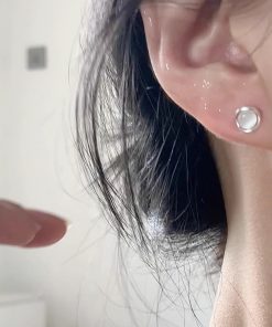 925 Silver Minimalist Cat's Eye Stone Earrings - Cool Delicate Design for Versatile Ear Piercings, Perfect for Everyday Wear