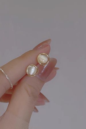 925 Silver Minimalist Cat's Eye Stone Earrings - Exquisite Small High-End Design, Trendy 2025 Fashion Jewelry