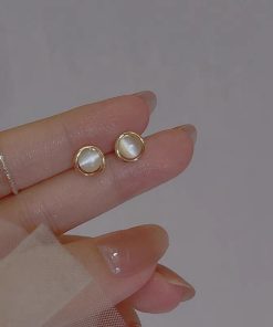925 Silver Minimalist Cat's Eye Stone Earrings - Exquisite Small High-End Design, Trendy 2025 Fashion Jewelry
