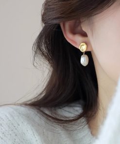 925 Silver Needle Baroque Pearl Earrings for Women, Niche Design, High-End Quality, Trendy 2025 Statement Jewelry