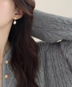 925 Silver Needle Baroque Pearl Earrings for Women, Niche Design, High-End Quality, Trendy 2025 Statement Jewelry