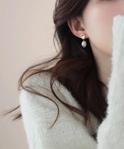 925 Silver Needle Baroque Pearl Earrings for Women, Niche Design, High-End Quality, Trendy 2025 Statement Jewelry