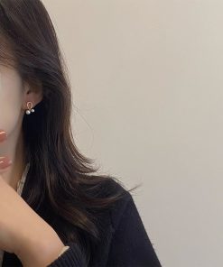 925 Silver Needle Cross Pearl Earrings for Women - Exquisite Delicate Design, Light Luxury Niche Fashion Accessories