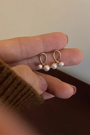 925 Silver Needle Cross Pearl Earrings for Women - Exquisite Delicate Design, Light Luxury Niche Fashion Accessories
