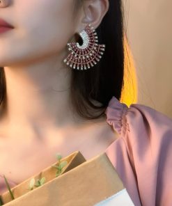 925 Silver Needle Iridescent Exaggerated Earrings - Trendy European American Design, Fashionable Statement Ear Drops