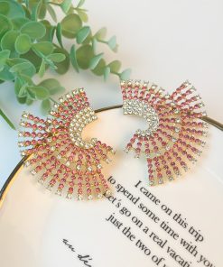 925 Silver Needle Iridescent Exaggerated Earrings - Trendy European American Design, Fashionable Statement Ear Drops