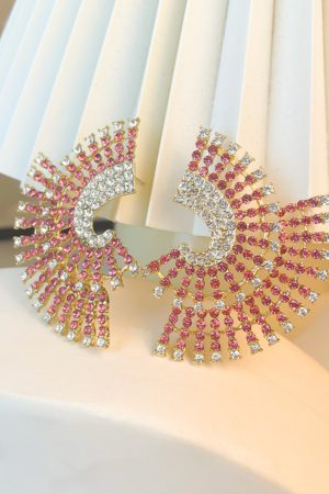 925 Silver Needle Iridescent Exaggerated Earrings - Trendy European American Design, Fashionable Statement Ear Drops