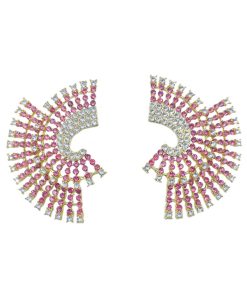 925 Silver Needle Iridescent Exaggerated Earrings - Trendy European American Design, Fashionable Statement Ear Drops