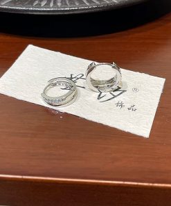 925 Silver Needle Versatile Double-Layer Hoop Ear Clips - Simple Fashion Plain Earrings for Women, Cool Style Ear Accessories