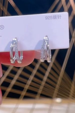 925 Silver Needle Versatile Double-Layer Hoop Ear Clips - Simple Fashion Plain Earrings for Women, Cool Style Ear Accessories