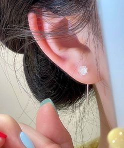925 Silver Needle White Rose Flower Earrings - Trendy Light Luxury Ear Threads for 2025 Fashion Lovers