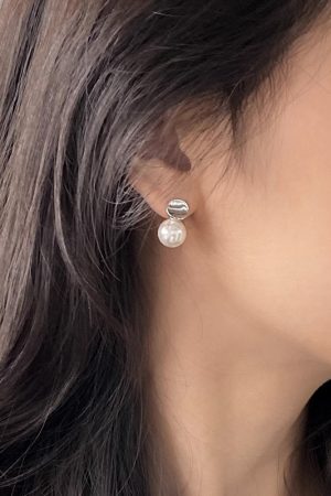 925 Silver Pearl Earrings - Korean Style Concave Design, Unique Versatile Ear Accessories for 2025