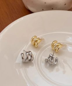 925 Silver Wave Hollow Earrings, Minimalist Design, Exquisite High-End Feel, Elegant Statement Jewelry, Chic Fashion Accessory