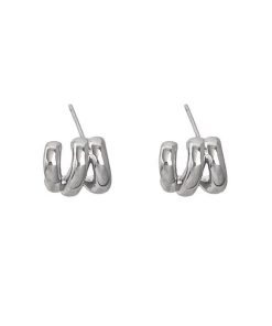 925 Silver Wave Hollow Earrings, Minimalist Design, Exquisite High-End Feel, Elegant Statement Jewelry, Chic Fashion Accessory