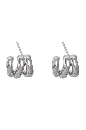 925 Silver Wave Hollow Earrings, Minimalist Design, Exquisite High-End Feel, Elegant Statement Jewelry, Chic Fashion Accessory