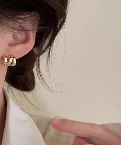 925 Silver Wave Hollow Earrings, Minimalist Design, Exquisite High-End Feel, Elegant Statement Jewelry, Chic Fashion Accessory