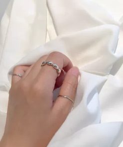 925 Sterling Silver Minimalist Adjustable Light Luxury Index Finger Ring for Women, Korean Style Trend Accessory