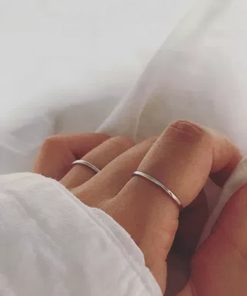 925 Sterling Silver Minimalist Adjustable Light Luxury Index Finger Ring for Women, Korean Style Trend Accessory