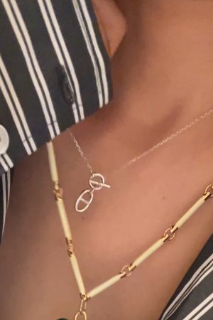 925 Sterling Silver Pig Nose Necklace for Women, Elegant Collarbone Chain with OT Clasp, Unique High-End Fashion Accessory