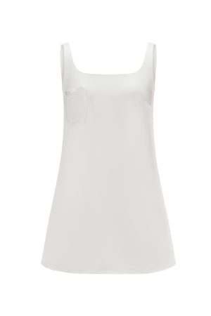 A-line Pocket Design Strap Dress for Women, Summer Loose Fit Slimming Youthful Doll Skirt, Short Casual Dress