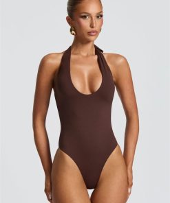 Academia Outfit Inspiration, Dark Academia Costume - Halter Bodysuit & Maxi Skirt Two Piece Set