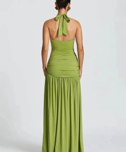 Academia Outfit Inspiration, Dark Academia Costume - Halter Bodysuit & Maxi Skirt Two Piece Set