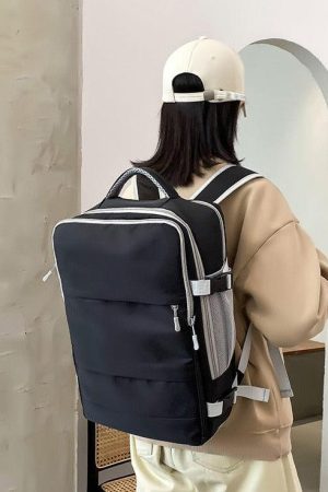 Acubi Fashion Layering, Acubi Fashion Maxi Skirt - Soft Girl Hidden Pockets Travel Backpack
