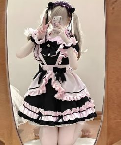 Acubi Fashion Tomboy, Korean Streetwear Fashion Women - Kawaii Anime Mini Dress